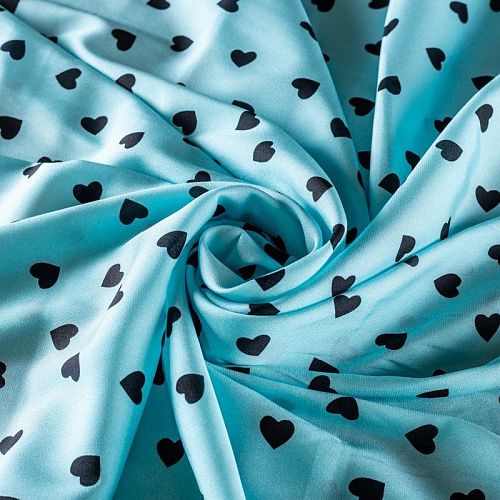 Шелк натуральный К27-202 голубой принтованный