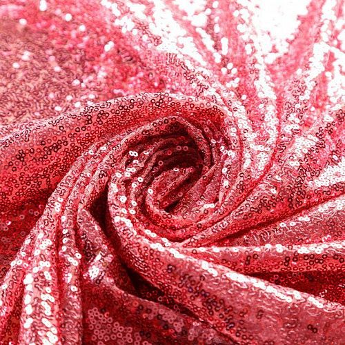 Пайетки на сетке 055-02441 клубничный мусс однотонный