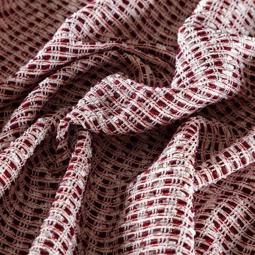 Твид шанель К12-017 бело-бордовый