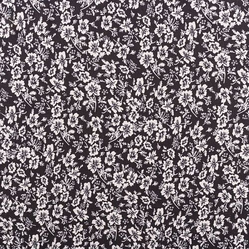 Креп-шифон 027-01437 черный принтованный