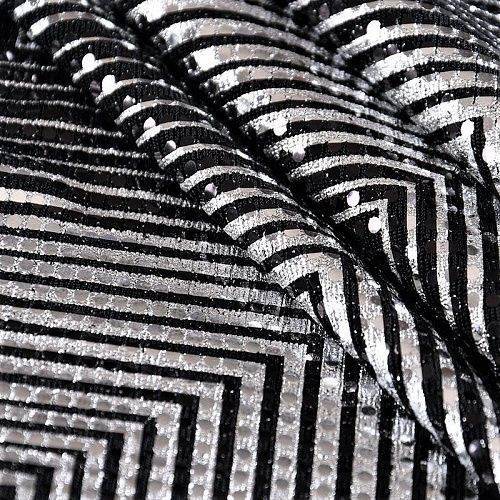 Трикотаж с пайетками 056-11083 черный/серебро