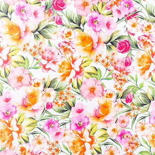 Лайкра 005-01243 белый принтованный