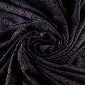 Шелк натуральный К32-513 черный набивной рисунок
