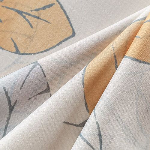 Тюль лен Т477-01-36 молочный принтованный