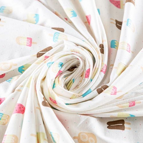 Трикотаж 056-09787 кремовый принтованный