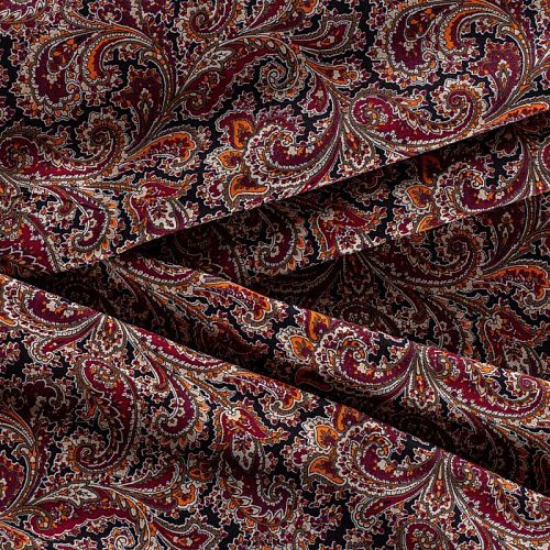 Штапель 069-01093 черный принтованный