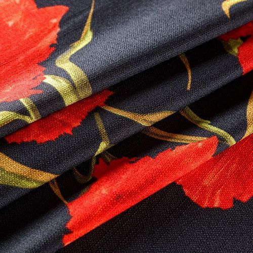 Лен искусственный 035-07872 черный принтованный