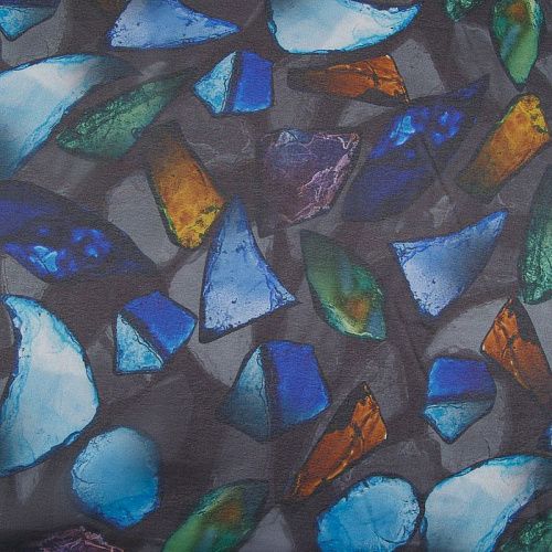 Шифон 068-17401 черный принтованный