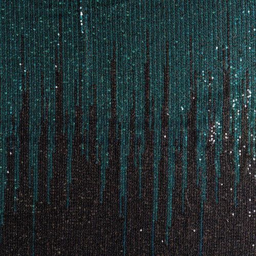 Ткань с пайетками К33-527 изумрудно-черный
