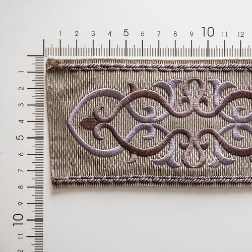 Бордюр жаккардовый 7 см 0000-357-104-017 темно-серый с лиловым