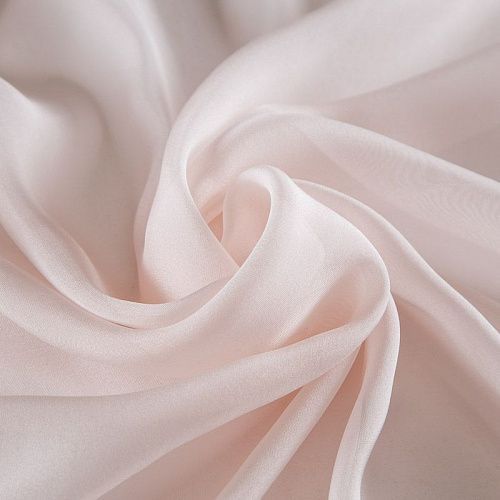 Шифон шелковый 068-16815 разбеленный персиковый однотонный