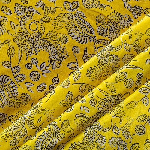 Батист 003-00870 желтый принтованный