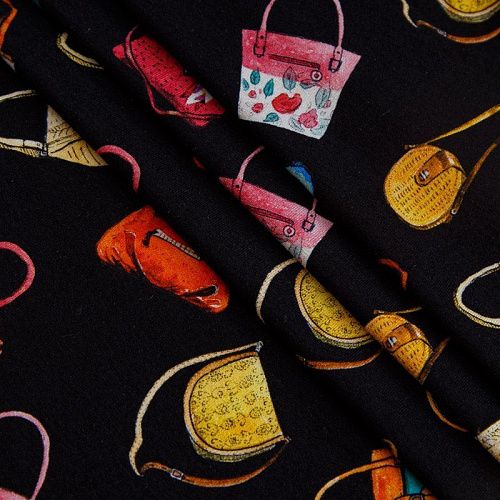 Трикотаж 056-14804 черный принтованный