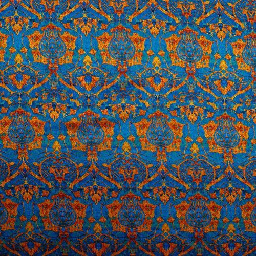 Шелк-штапель 069-17804 лазурно-синий принтованный