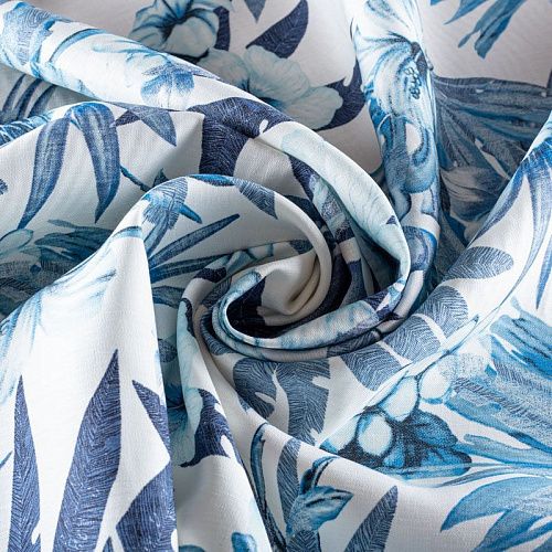 Лен натуральный 035-00936 молочный принтованный