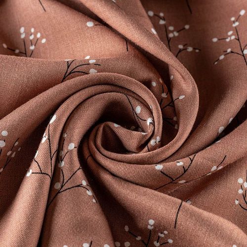 Твил-штапель 069-00361 миндальный орех принтованный