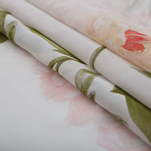 Шифон шелковый 068-19106 белый принтованный