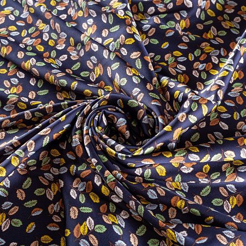 Шелк синтетический 065-01443 темно-синий принтованный