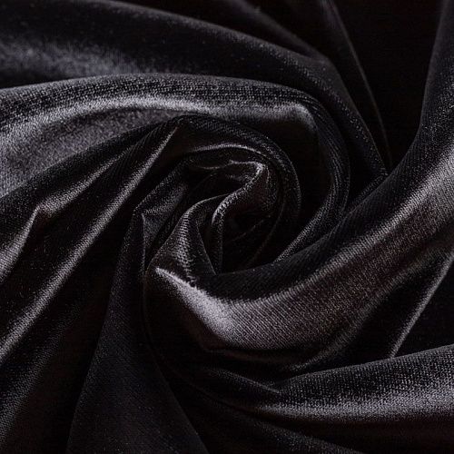 Ткань портьерная бархат 09-02-00340 черный однотонный