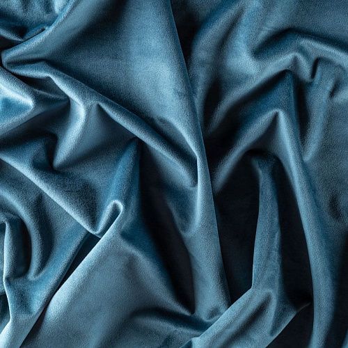 Ткань портьерная бархат h-300 см 09-02-00053 бирюзово-синий однотонный