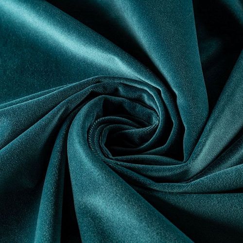 Ткань портьерная бархат h-300 см 09-02-00038 темный аквамарин однотонный
