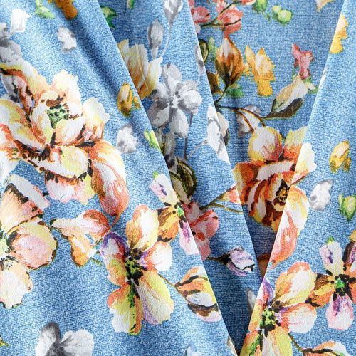 Вискоза "Лоренцо" 036-08375 голубой принтованный