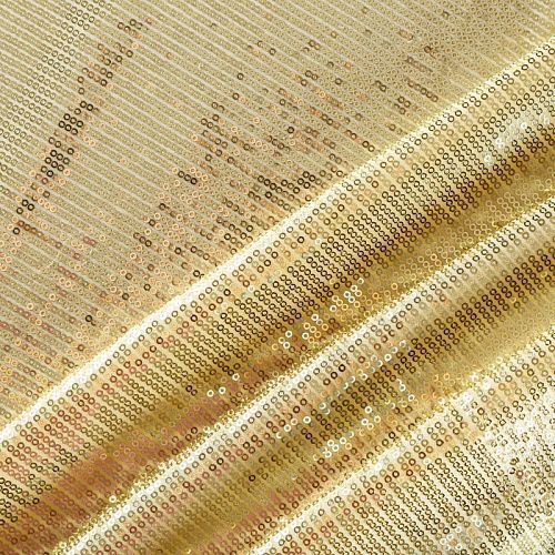 Ткань с пайетками 055-03033 светлое золото однотонный
