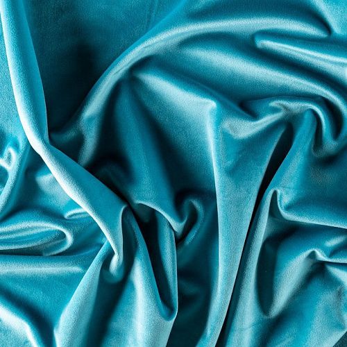 Ткань портьерная бархат h-300 см 09-02-00067 зелено-бирюзовый однотонный