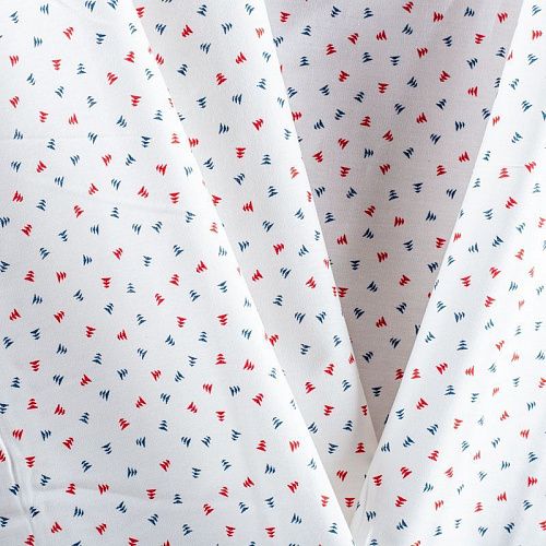 Хлопок рубашечный 049-01851 белый принтованный