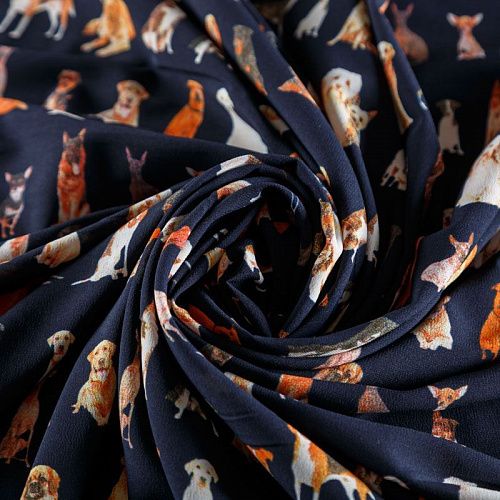 Вискоза "Лоренцо" 036-02643 темно-синий принтованный