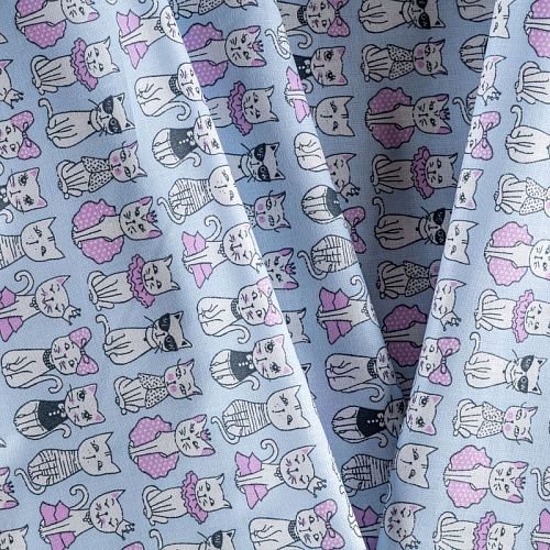 Бязь 007-00666 голубой принтованный