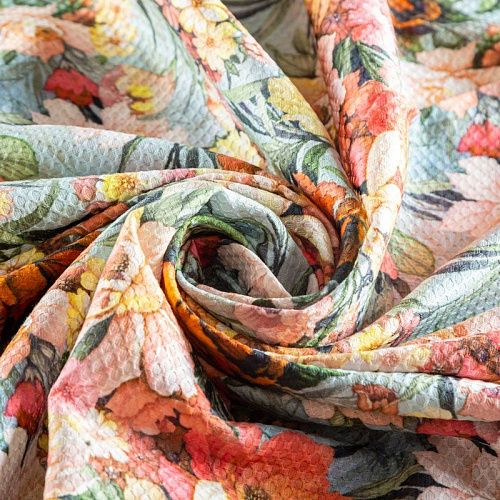 Жаккард 017-03554 голубой принтованный