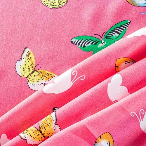 Штапель 069-01601 col.4 карминно-розовый принтованный