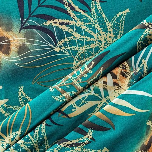 Вискоза "Лоренцо" 036-01526 бриллиантовый зеленый принтованный