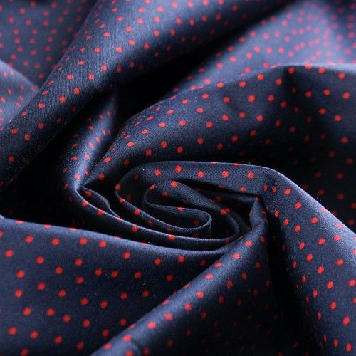 Коттон стрейч 063-12129 темно-синий принтованный